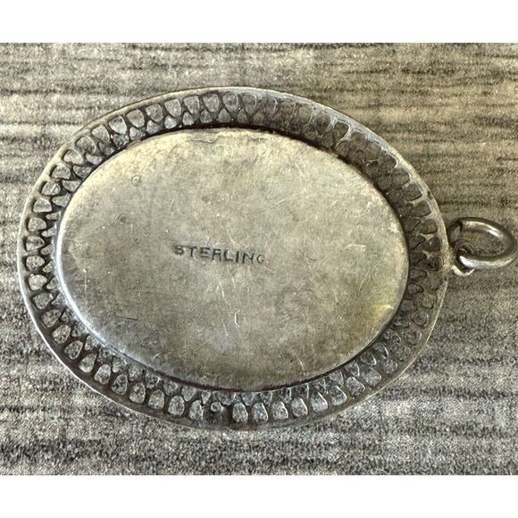 Vintage Sterling Butterfly Wing Pendant Palm Tree Tropical Paradise - Picture 2 of 5